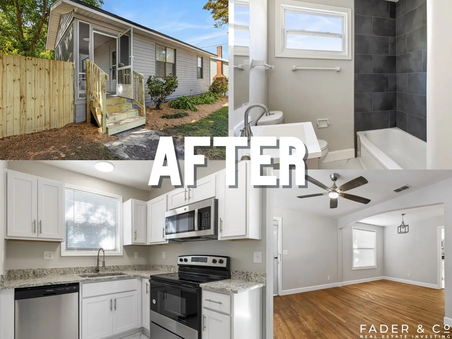 After renovation — property photo collage